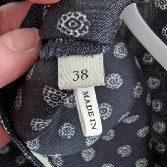 Sandro Midnight Blue Patterned Long Sleeve Dress - Picture 11 of 11